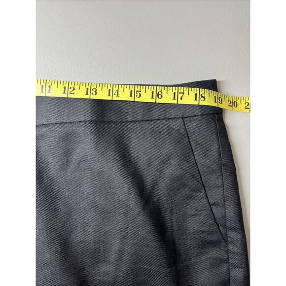 J Crew Kate Pants Womens 16 Black Straight Leg Pant Stretch Linen Blend Lined - Picture 5 of 10